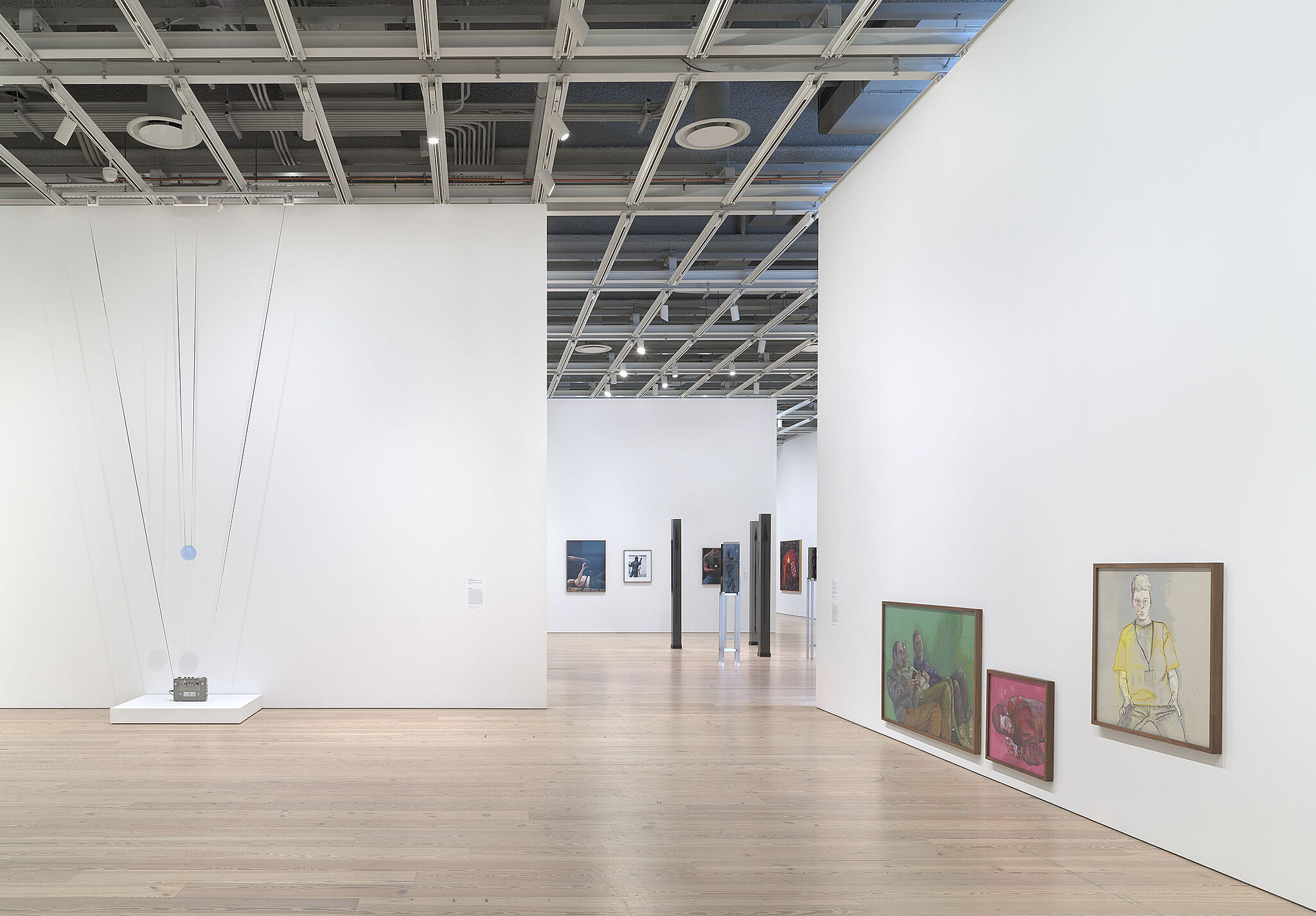 An installation view of artworks in a gallery.