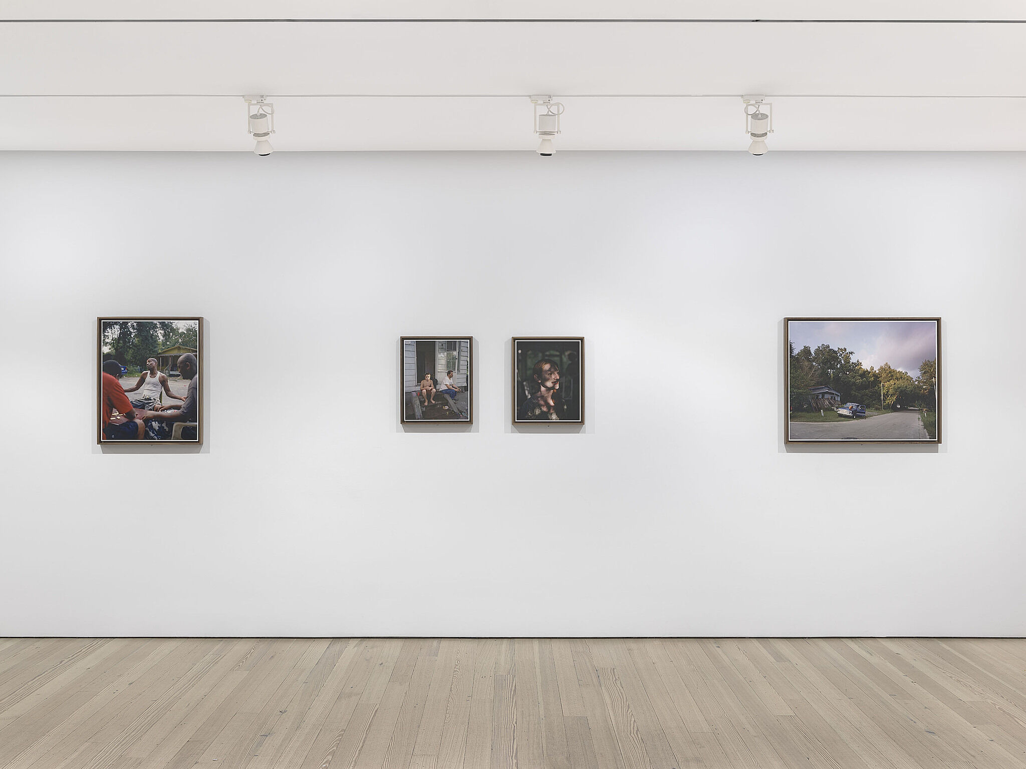 An installation view of artworks in a gallery.