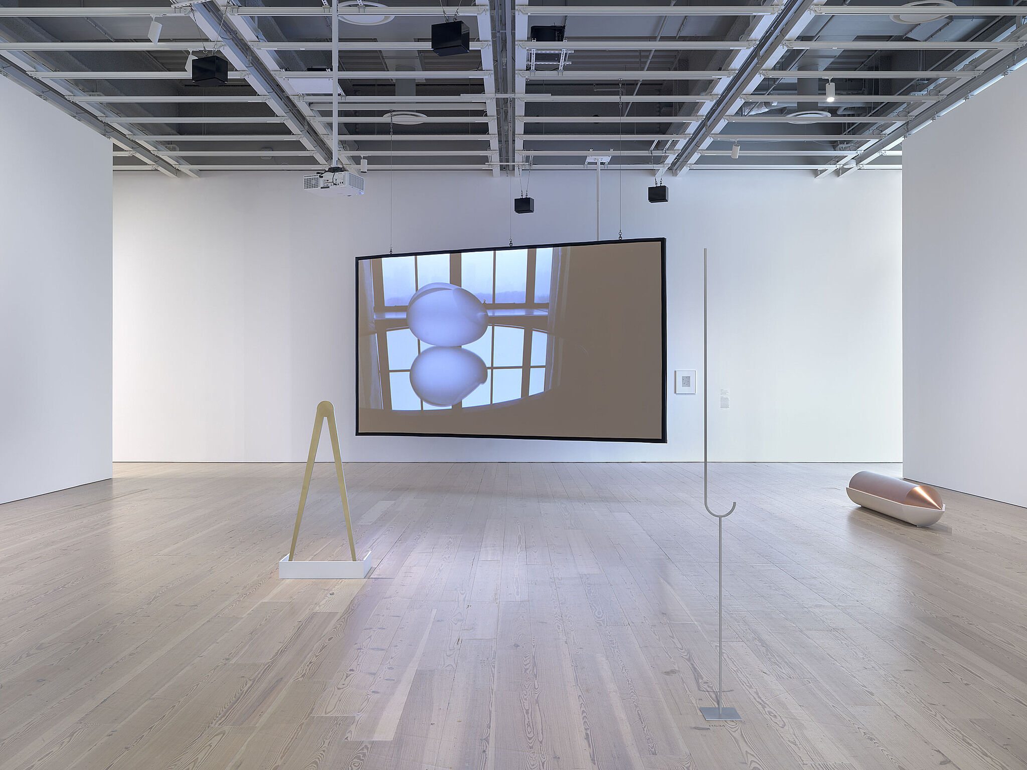 An installation view of artworks in a gallery.