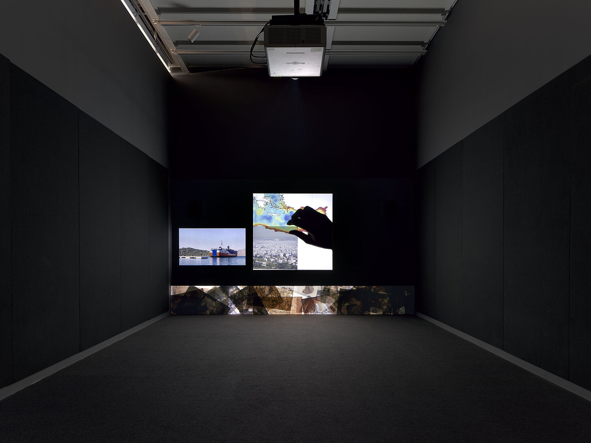 An installation view of artworks in a gallery.