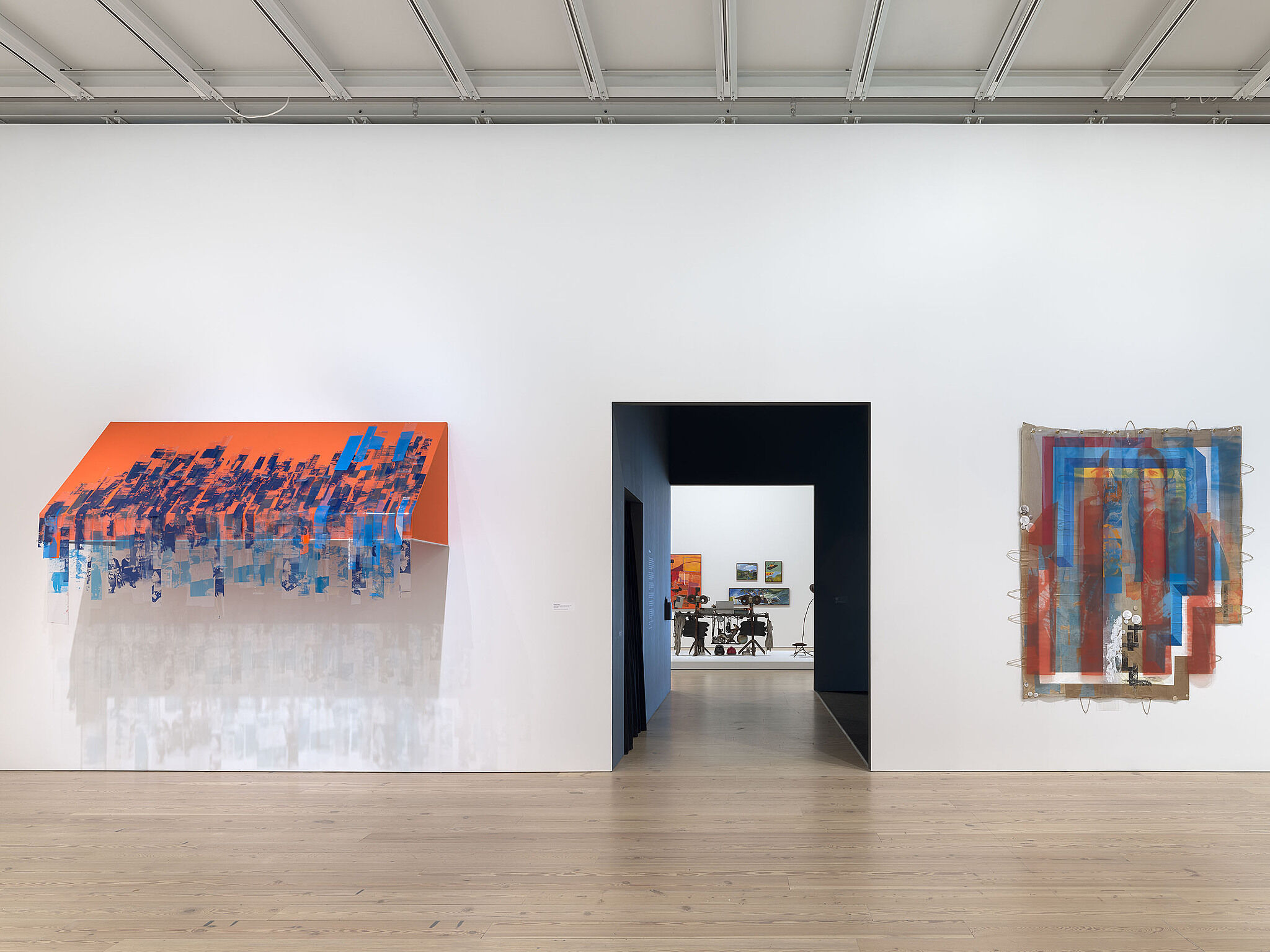 An installation view of artworks in a gallery.