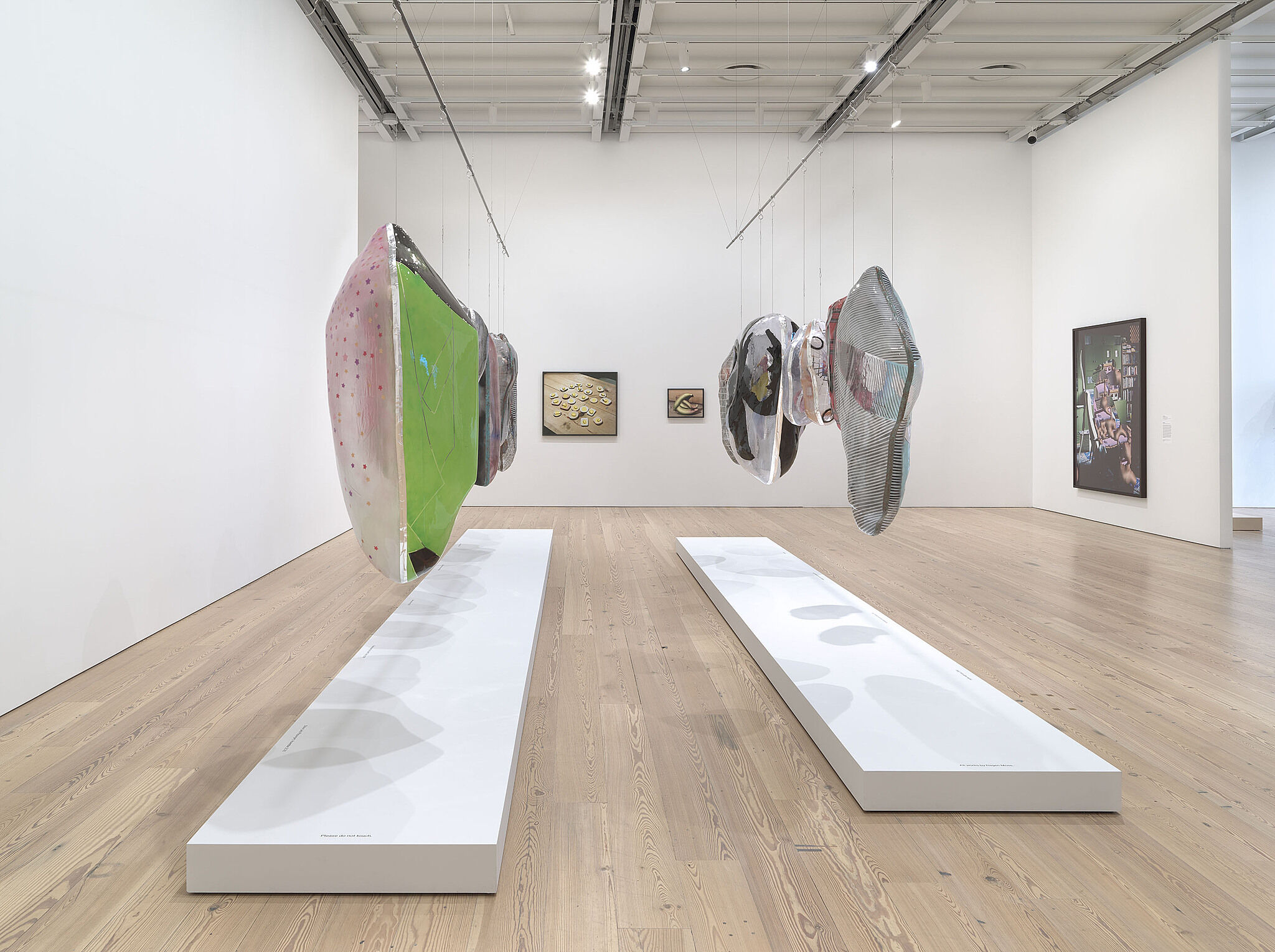 An installation view of artworks in a gallery.