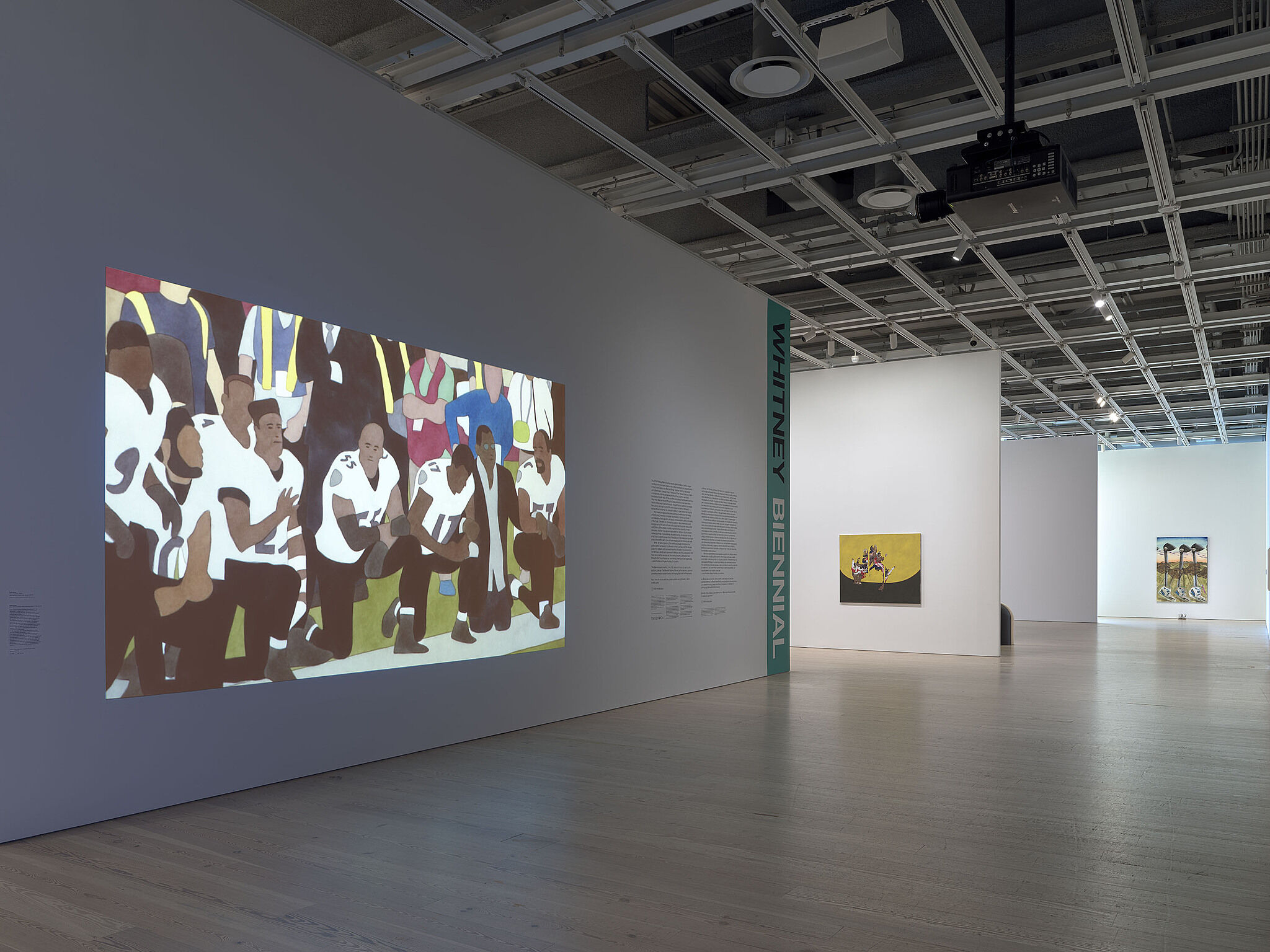 An installation view of artworks in a gallery.