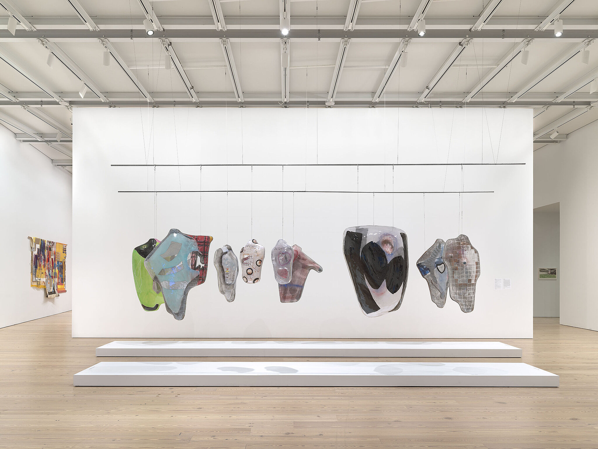 An installation view of artworks in a gallery.