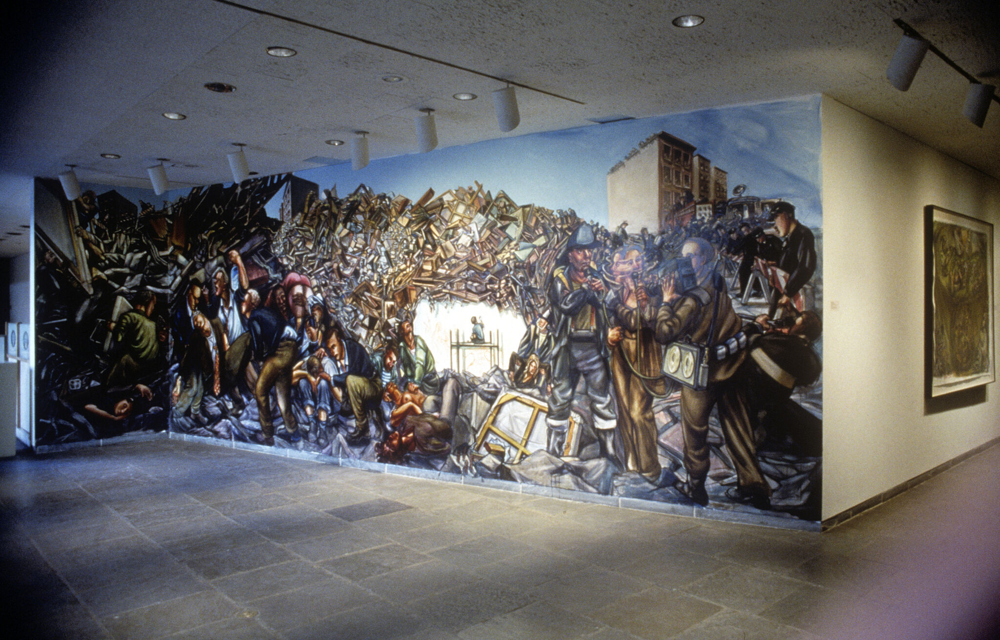 Artwork installation in a gallery.