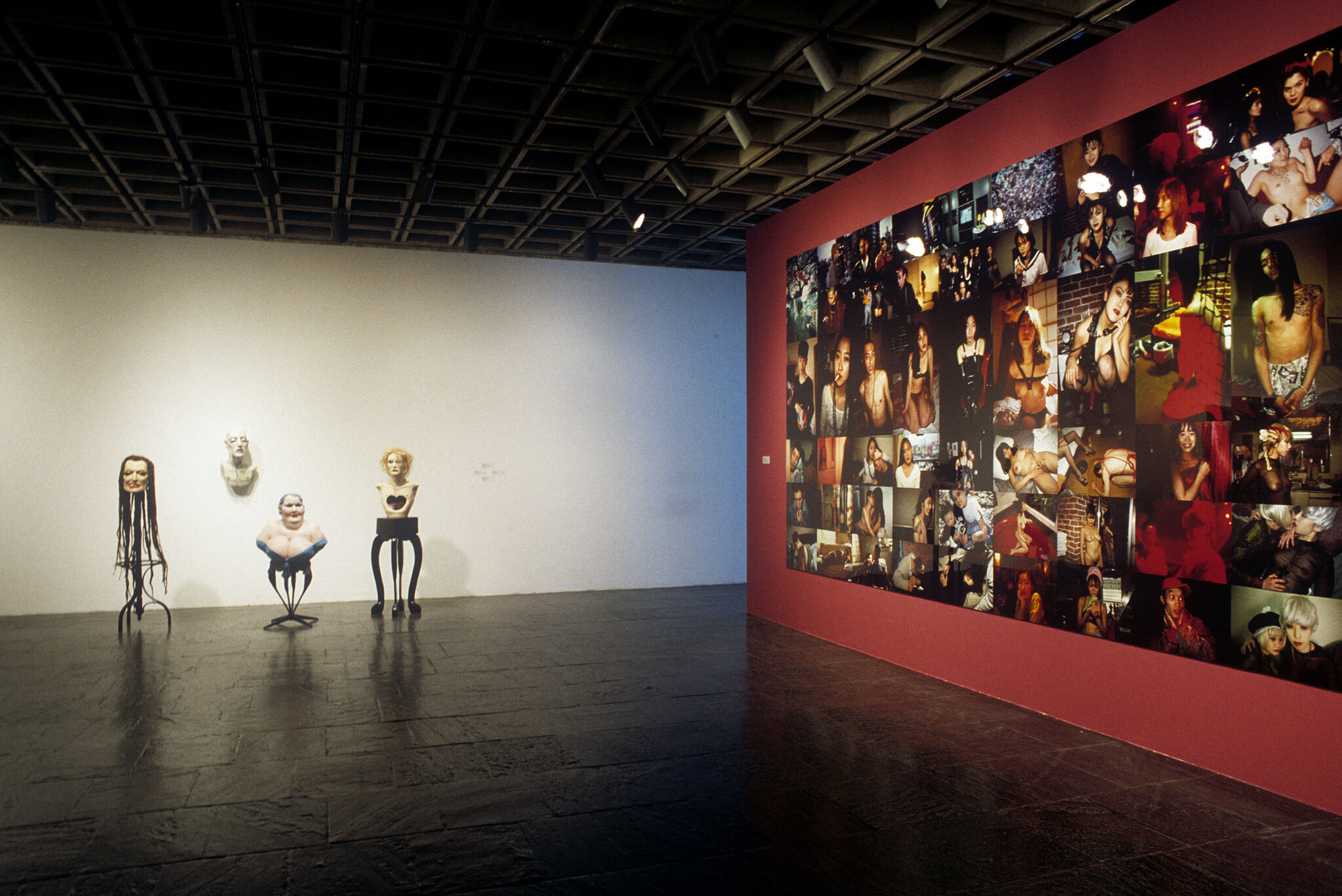 Works of art in a gallery.