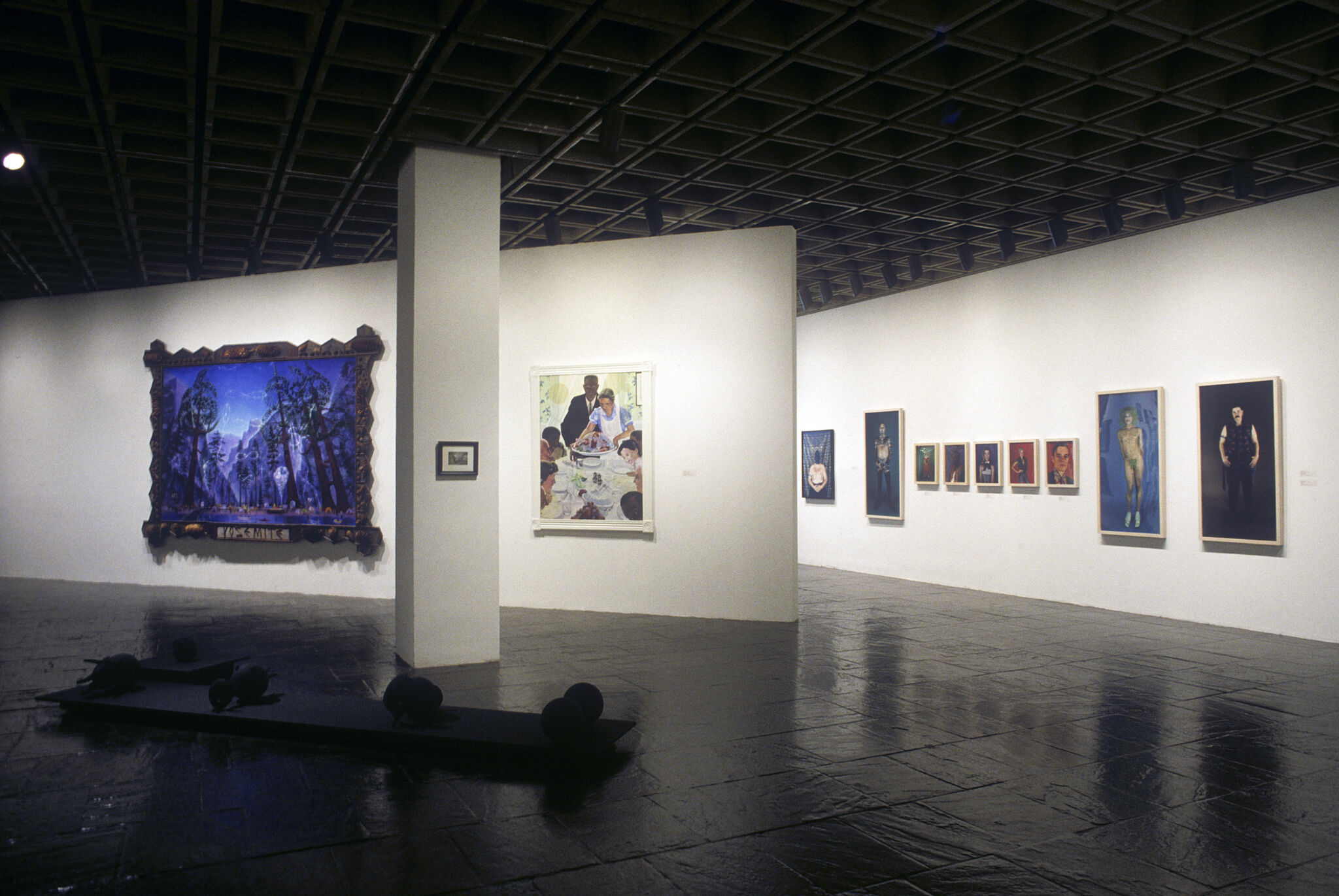 Works of art in a gallery.