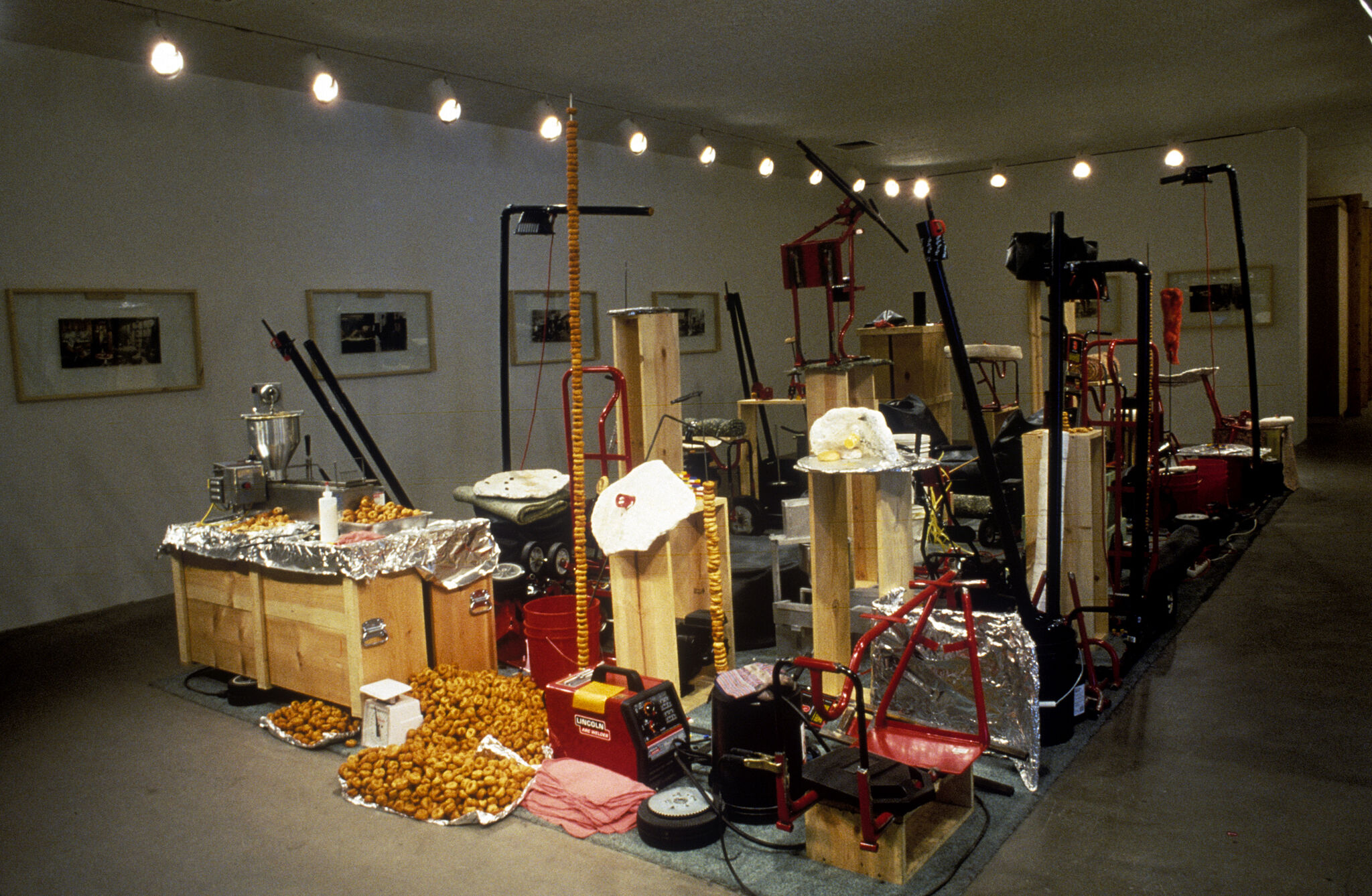 Works of art in a gallery.