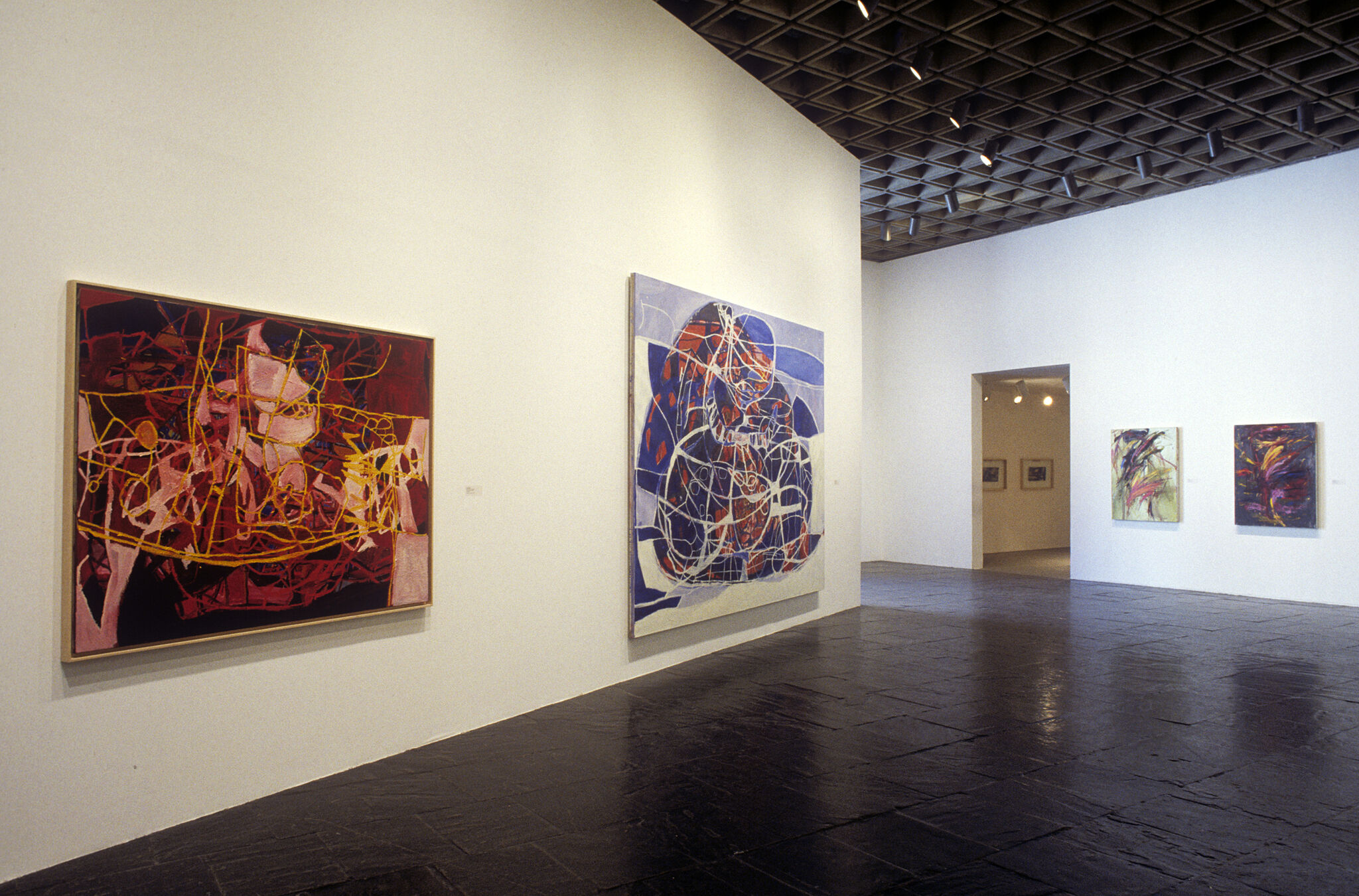 Works of art in a gallery.