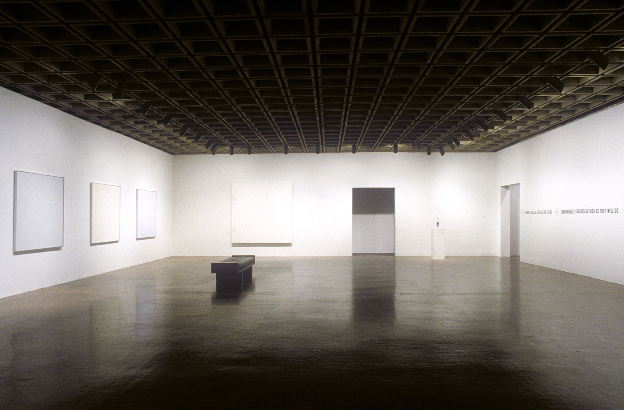 Works of art in a gallery.