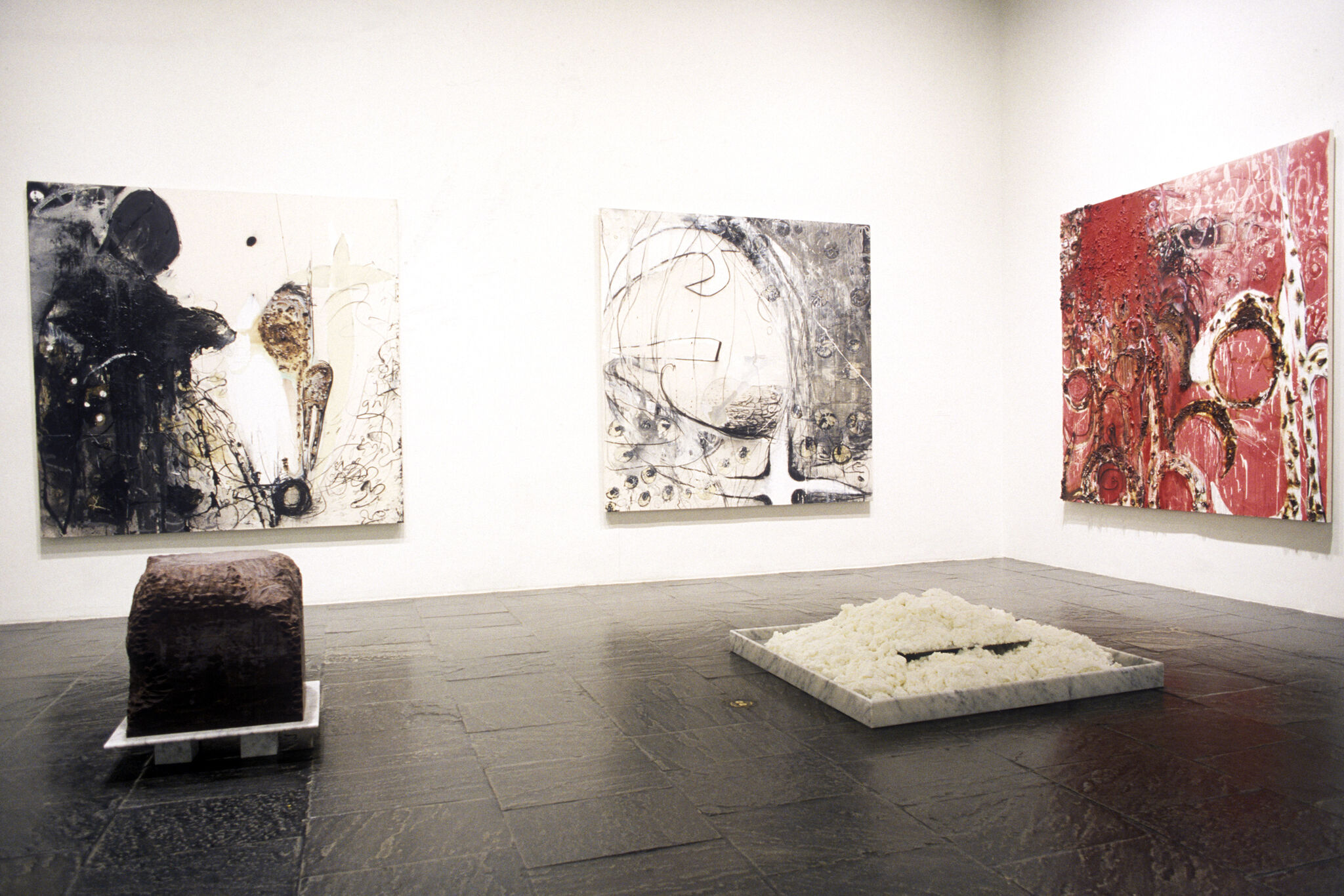 Works of art in a gallery.