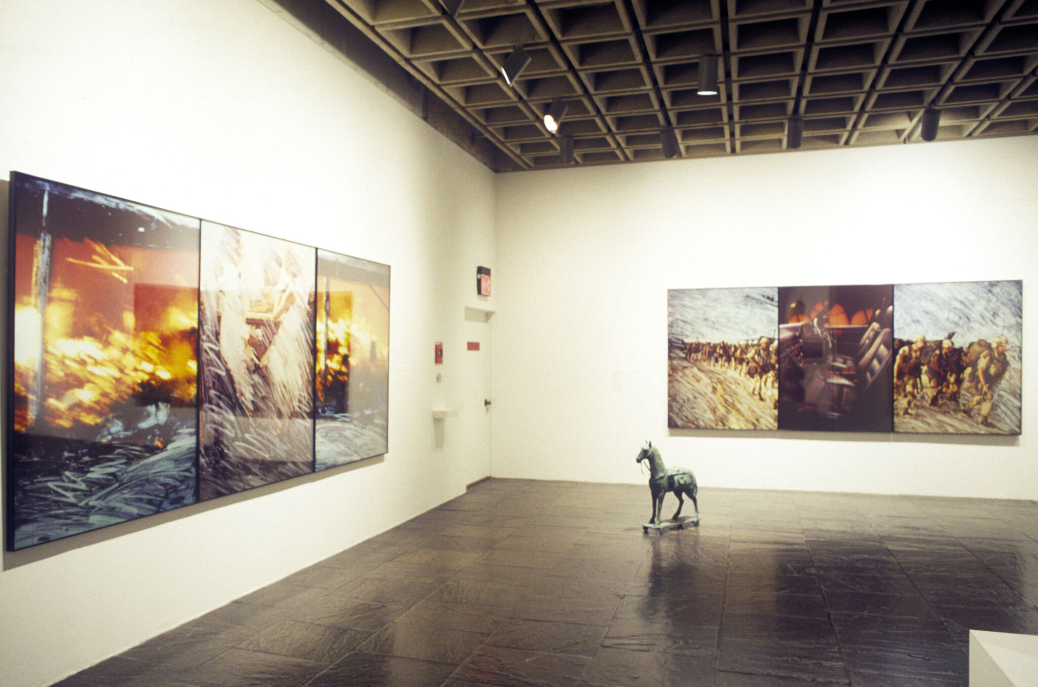 Works of art in a gallery.