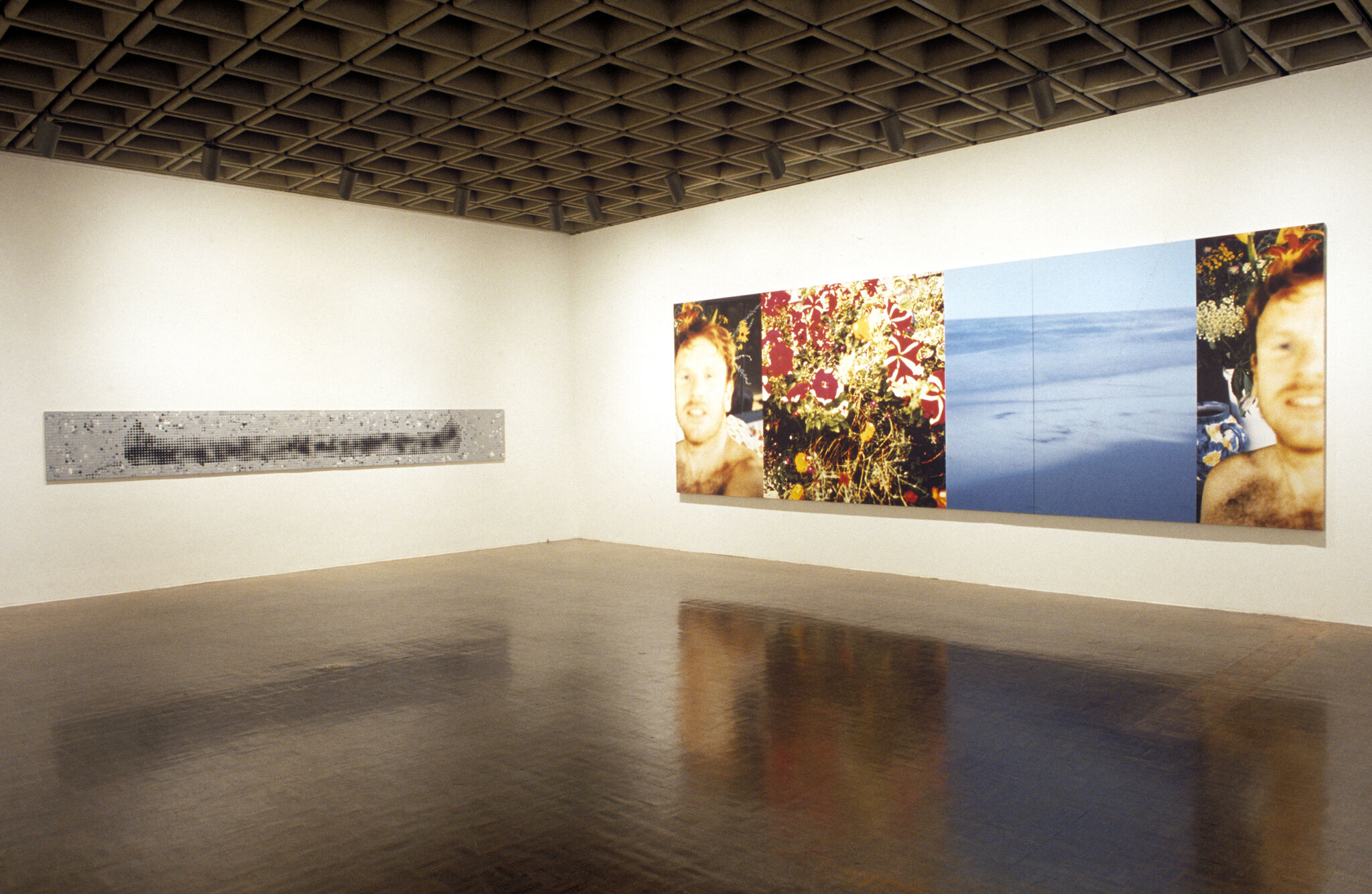 Works of art in a gallery.