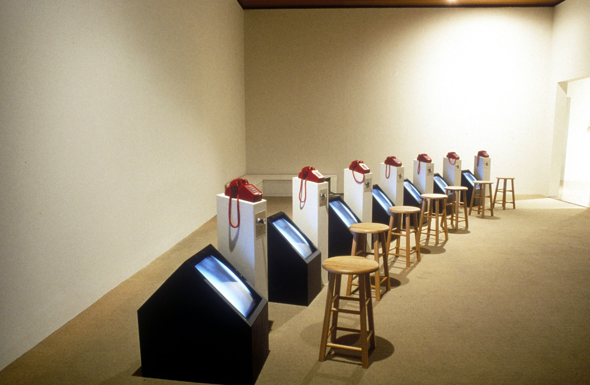 Works of art in a gallery.