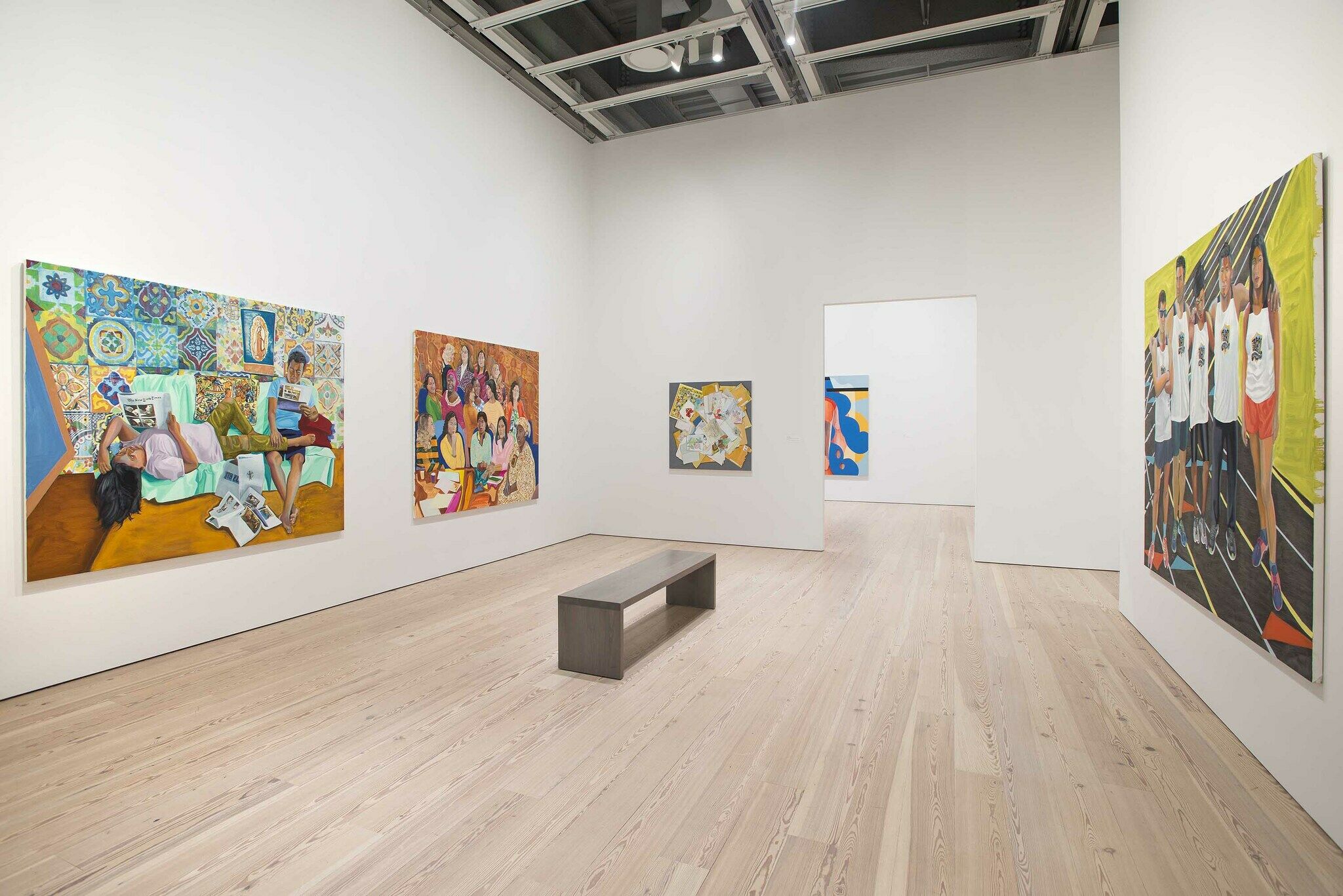 A gallery filled with works of art.