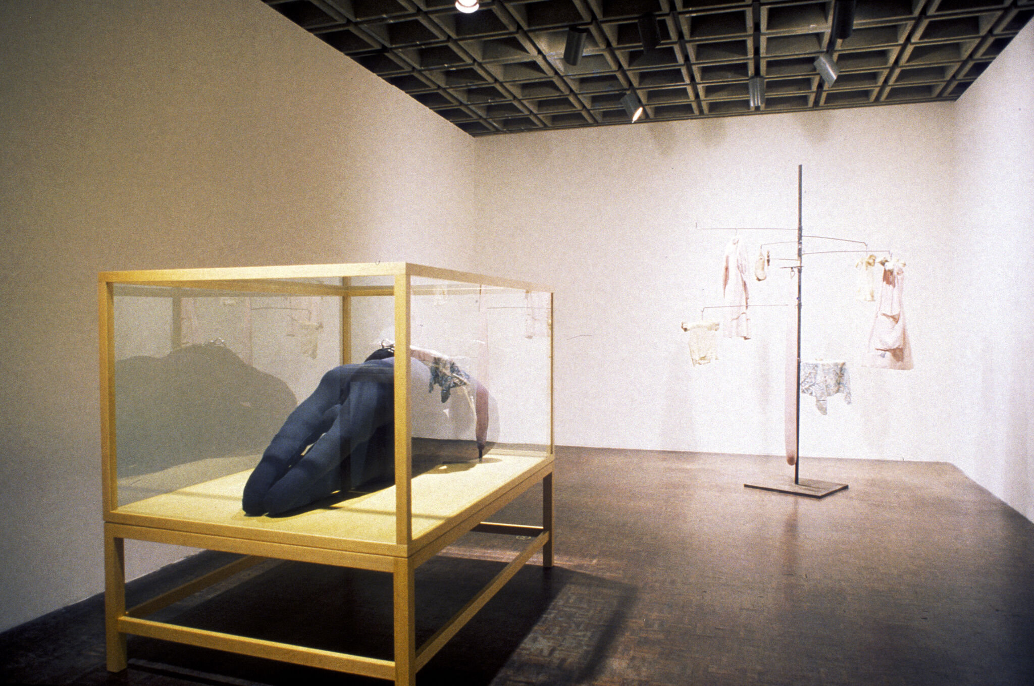 Works of art in a gallery.