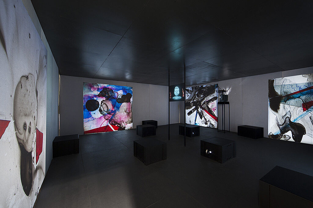 A gallery filled with works of art.