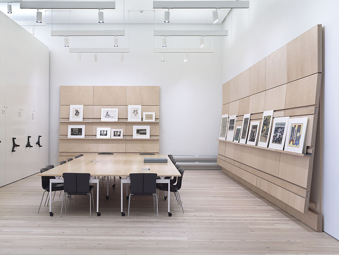 Room with wood and books.