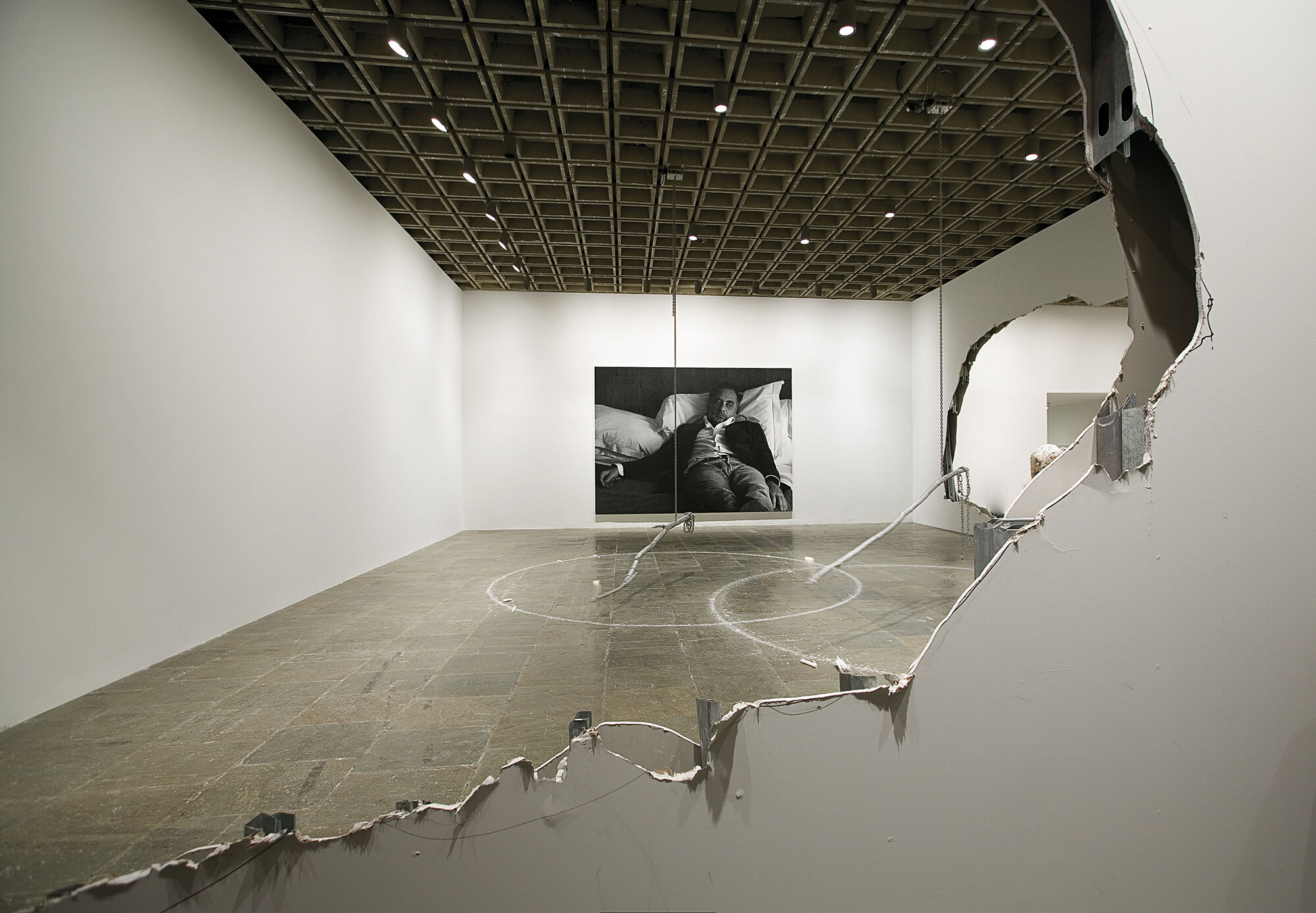 A gallery filled with works of art.