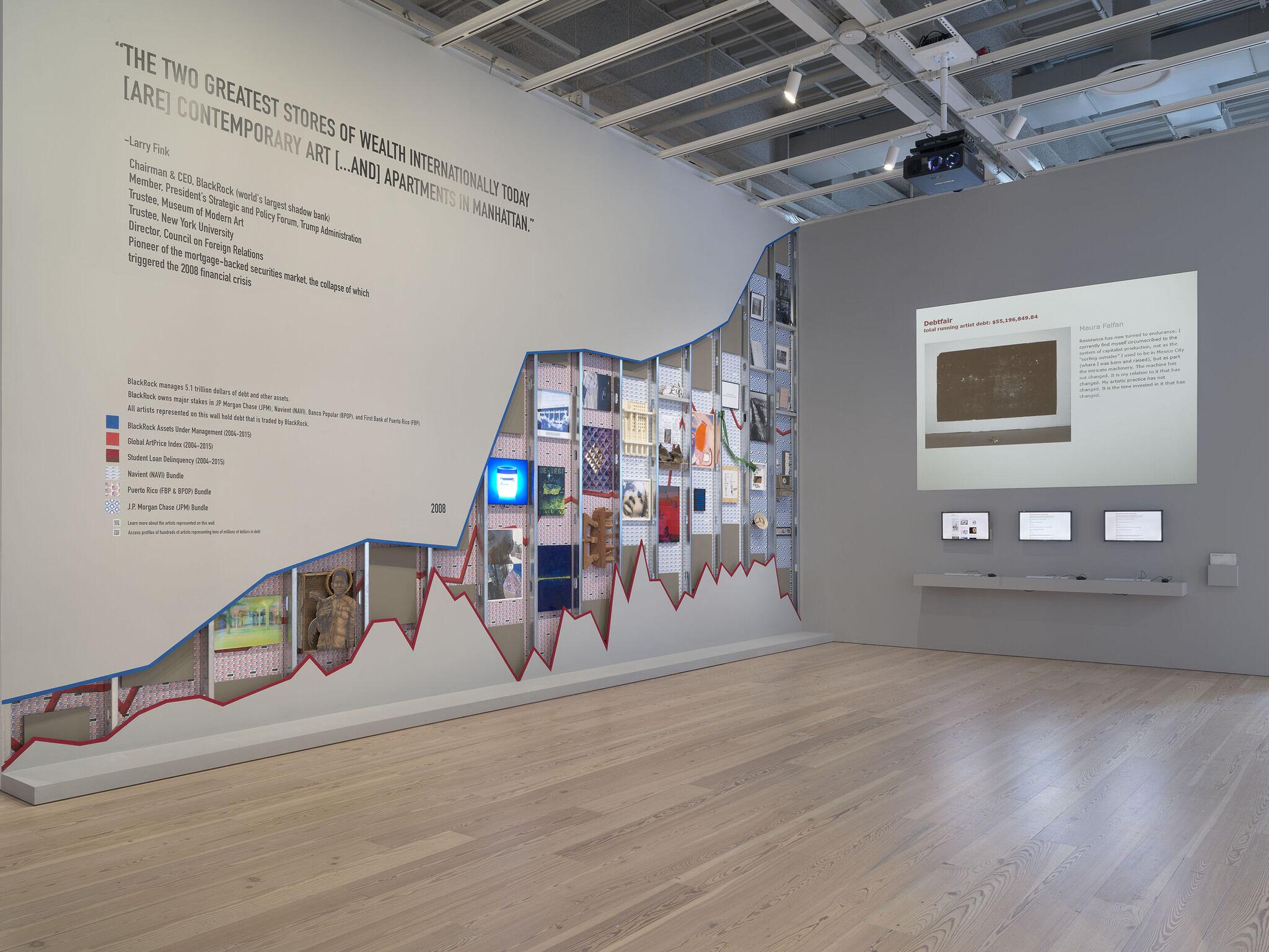 A gallery filled with works of art.